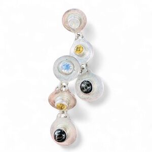 Sajen BALI Vintage moonstone blue citrine and black moonstone .925 earrings